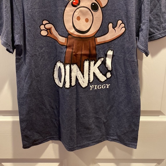 Roblox Piggy T-shirt Boy’s Extra Large Shirt Sleeve Graphic Tee Navy Blue - Picture 4 of 13